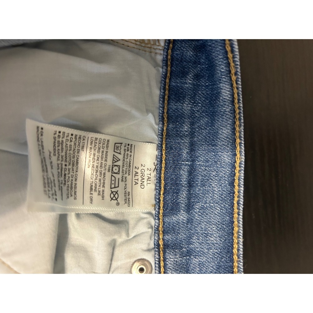 Old Navy Power Jean Perfect Straight Ankle Light Wash Raw Hem Jeans 2 Tall - Picture 5 of 5